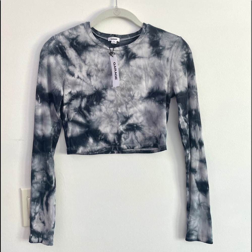 Garage Cropped Long Sleeve tie-dye Top